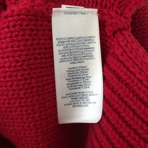 New! Chaps Cable Knit Mockneck Red Holiday Sweater Plus Size 0X - Picture 11 of 13